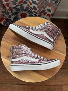 Vans Sk8-Hi Slim Zip Chunky Glitter High Top Sneakers Womens Sz: 5
